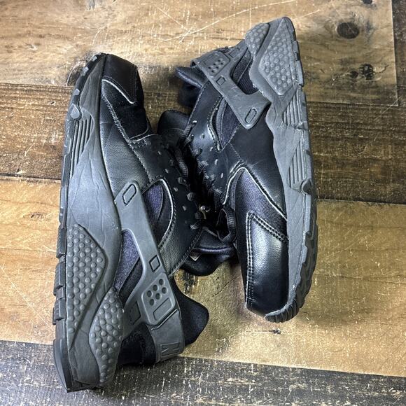 Nike Air Huarache Run Women's Running Shoes Size 7 Triple Black 634835-012 - Picture 7 of 9